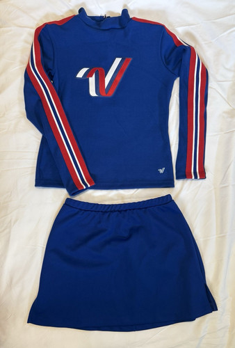 VARSITY SPIRIT American Cheer Uniform Women's Long Sleeve Top Skirt Size Large