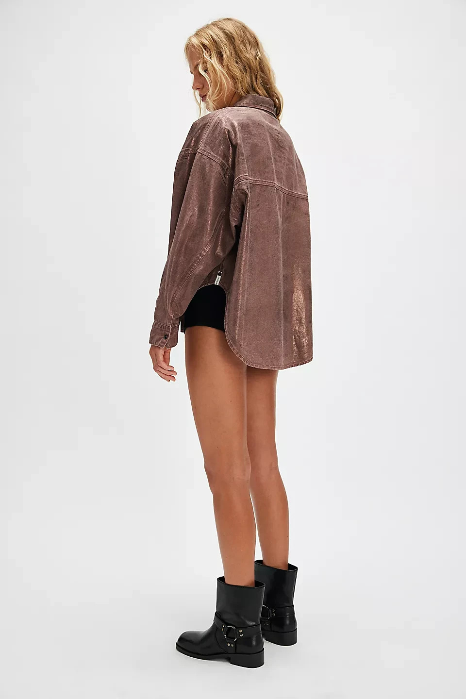 One Teaspoon Bronzed Western Daria Shacket Size S Bronze Chocolate RRP £180 image 9
