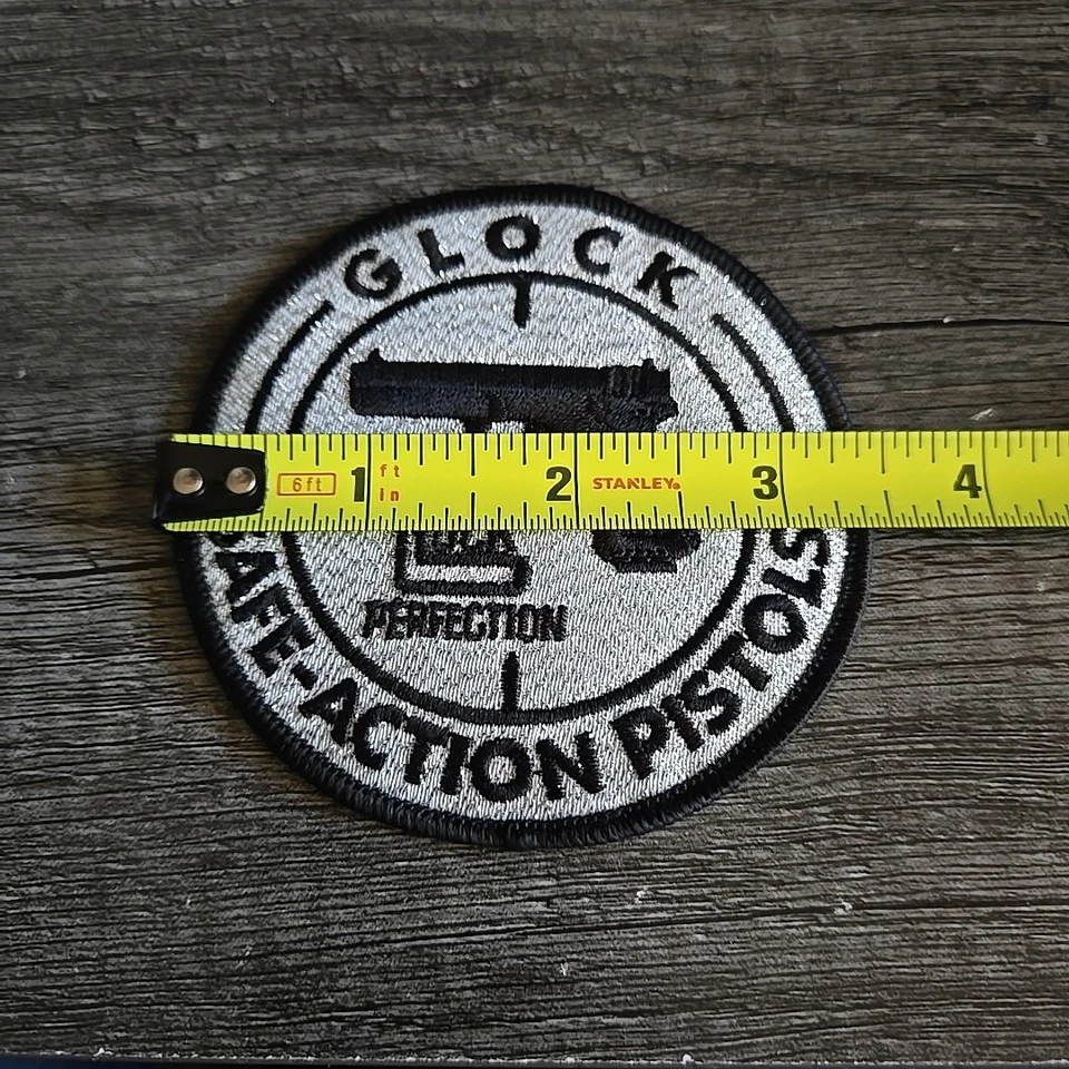 Glock Perfection Safe Action Pistols Patch Embroidered Logo Black & Silver  - Image 3 of 3
