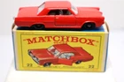 Vintage Lesney Matchbox #22 Pontiac Coupe Grand Prix Red EXIB