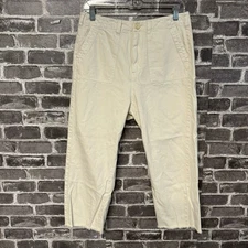 The Great cropped pants cream frayed hem SIZE 27