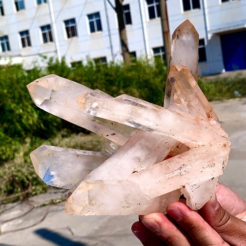 2.63LB Newly discovered white phantom quartz crystal cluster mineral specimen - 第 13/20 張圖片