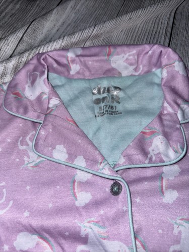 Sleep On It Girls Pajamas Small (7/8) Unicorn Purple Summer 2Pc NEW - Picture 3 of 3