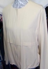 Episode Women's Silk/wool Dark Cream Long Sleeved Relaxed Jacket Sz12.