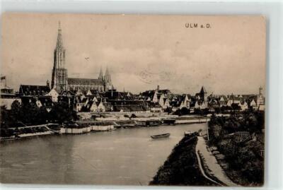 52156754 - 7900 Ulm 1914 Danube with view of Muenster Ulm district