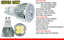MR16 GU10 E27 E14 9W 12W 15W Dimmable LED Spotlight Light Bulb Bright Lamps