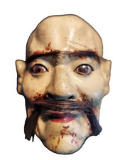 Masque de Nô de théâtre  avec polychromie  époque fin XIXème siècle