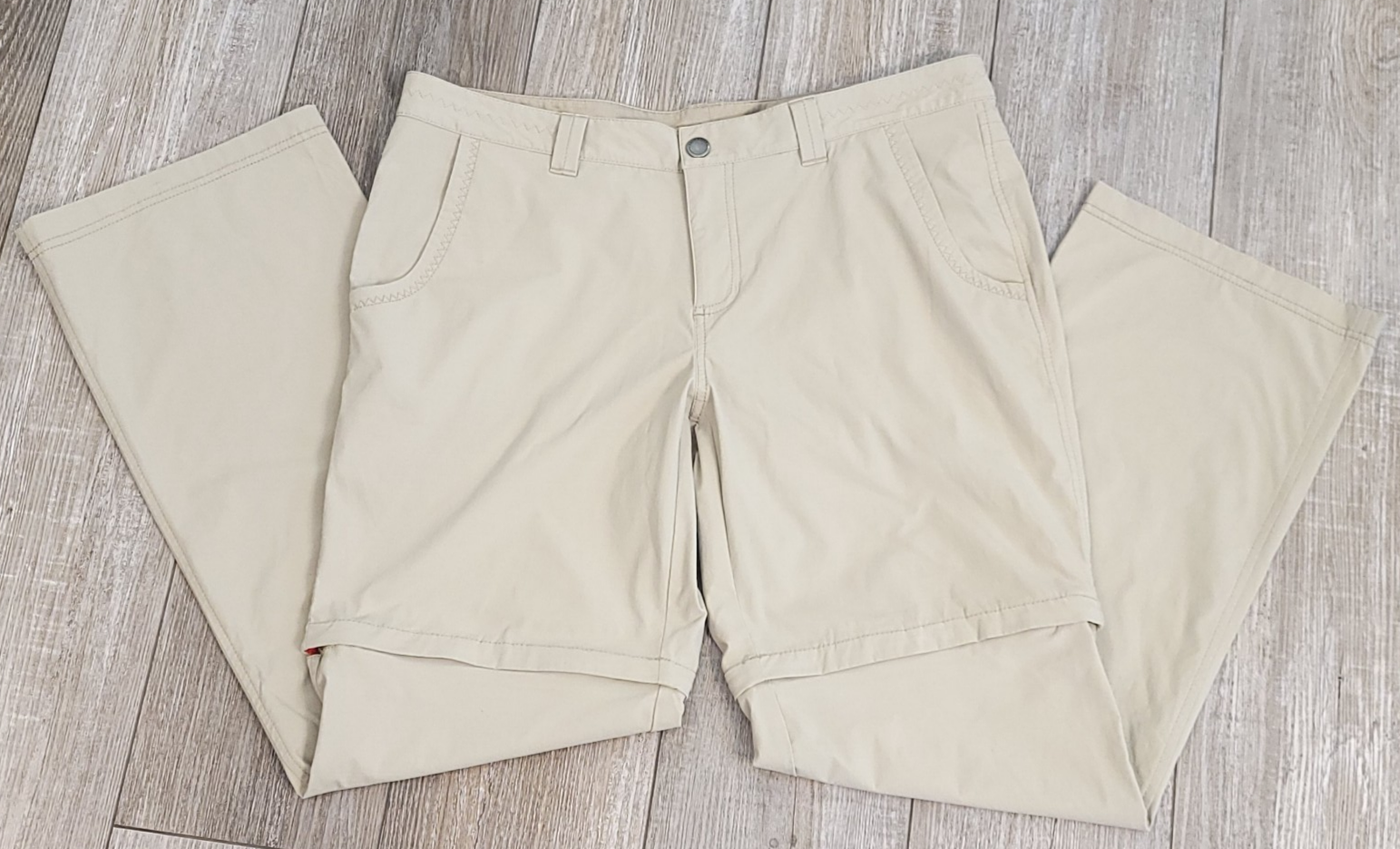 ALTRA Eddie Bauer Travex Women's Nylon Convertible Hiking Trail Pants Khaki Size 12