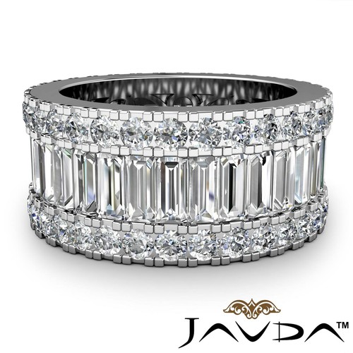 Runder Diamant Damen Baguette Ewigkeit Ehering 14 Karat Weißgold 5,7 kt - Bild 20 von 30