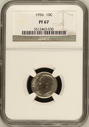 1956 10C Proof Roosevelt Ten Cent NGC PF67      3512463-030