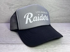 NEW LOS ANGELES RAIDERS SPORTS SCRIPT HAT 5 PANEL HIGH CROWN TRUCKER SNAPBACK LA