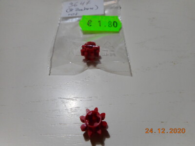 2 x Lego 3647 Zahnrad, klein, 8 Zähne (alt) rot