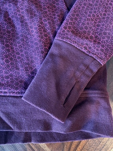 EUC LULUEMON SCUBA HOODIE III STAR PIXEL RASPBERRY BORDEAUX DRAMA SZ 12 Maroon - 第 5/7 張圖片