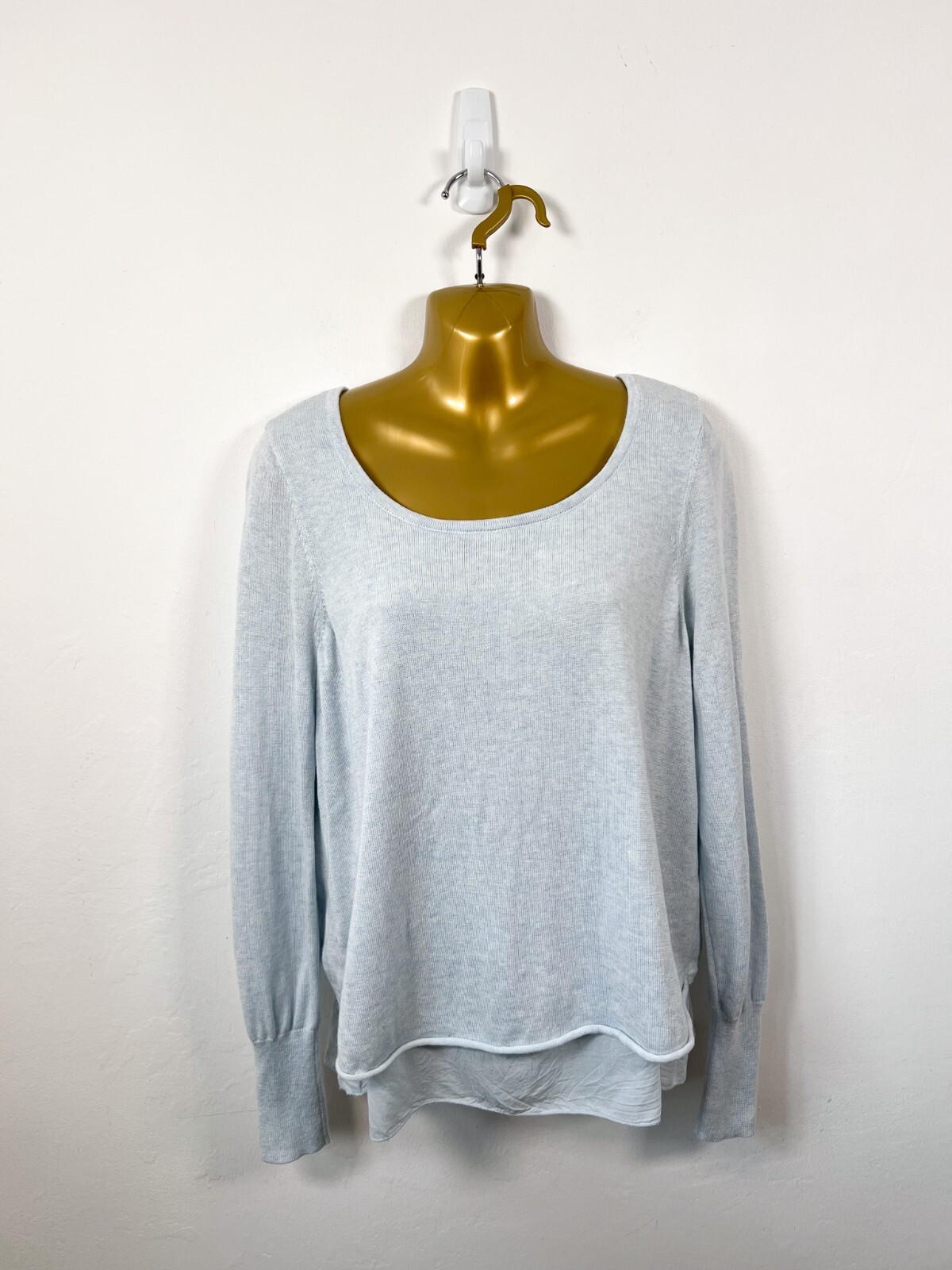 Mint Velvet Jumper Womens 14 Blue Tie Back Layered Knit Sweater Pullover  Ladies | eBay