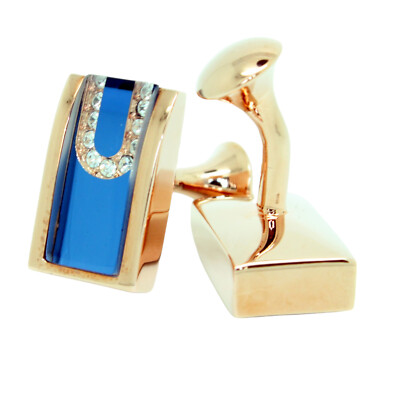 Blue Rose Gold Coloured Cufflinks