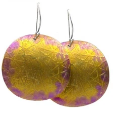 Giampouras 50221 ~ Anodized Colored Titanium Long Earrings