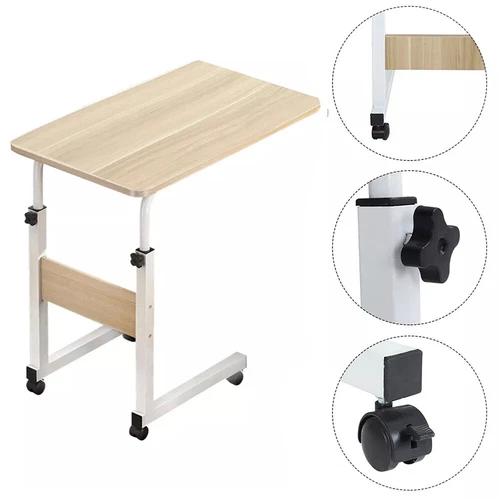 Mobile Over Bed Chair Table Hospital Overbed Height Adjustable Laptop Tray Stand - Picture 5 of 11