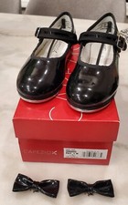 Capezio Tap Shoes Girls Size 1M With Clip On Ribbons
