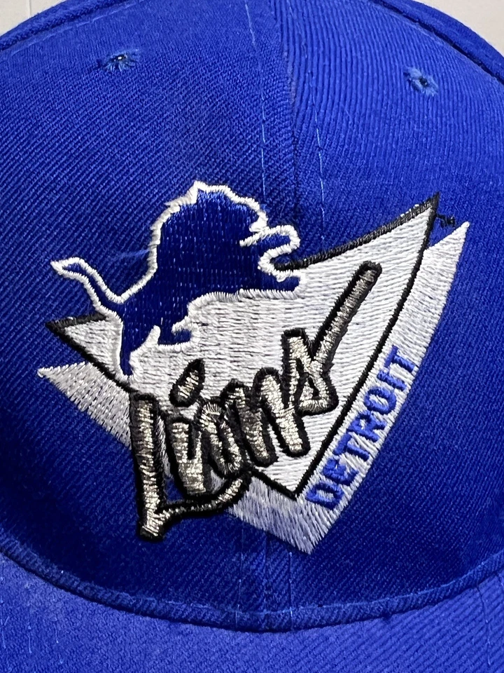 De colección American Needle NFL Detroit Lions Gorra Gorra Snapback Billete Plano Cosido Azul Foto 3 de 4
