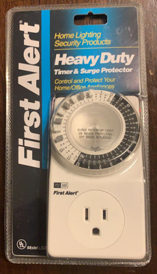 First Alert Indoor Heavy Duty Timer Surge Protector LS335 Window A/C Appliances