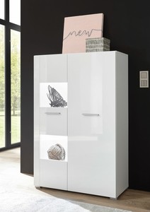 Highboard Vitrine Corado 80cm Weiss Hochglanz Wohnzimmer Modern 46729667 Ebay