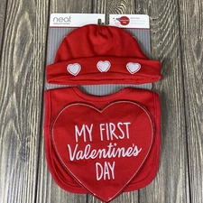 Neat Solutions Valentines Day Red My First Valentines Day Bib And Hat