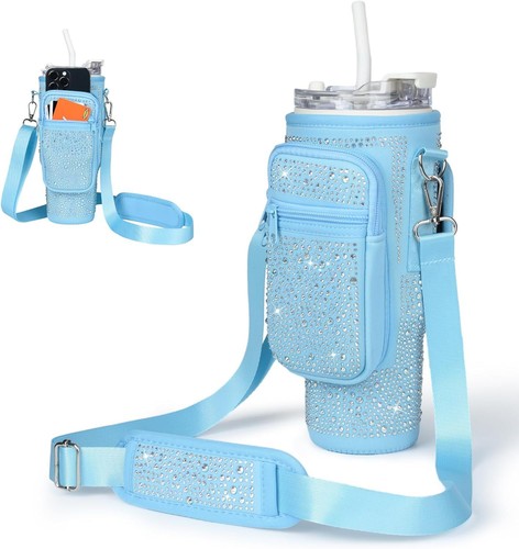 Trinkflaschentasche für Stanley Cup 40oz Isolierhülle Reise Getränkehalter mit Riemen - Bild 10 von 14