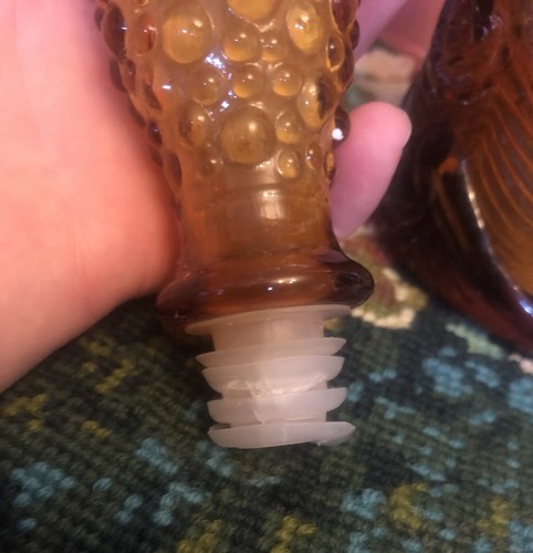 Vintage Emboli Amber Glass Geni Bottle - Picture 13 of 16