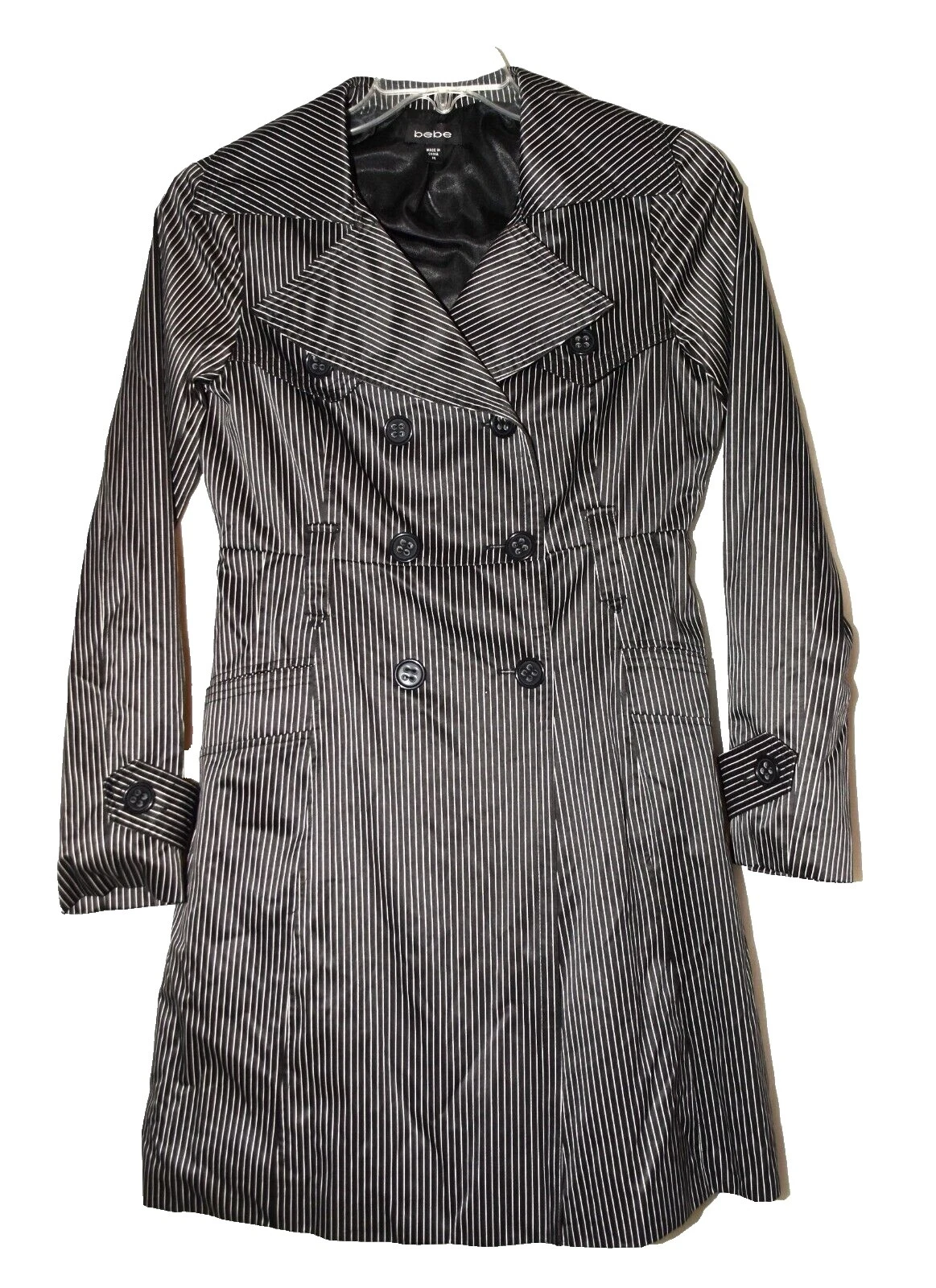 Bebe Women's Listrado Casacos, jaquetas e Coletes para mulheres