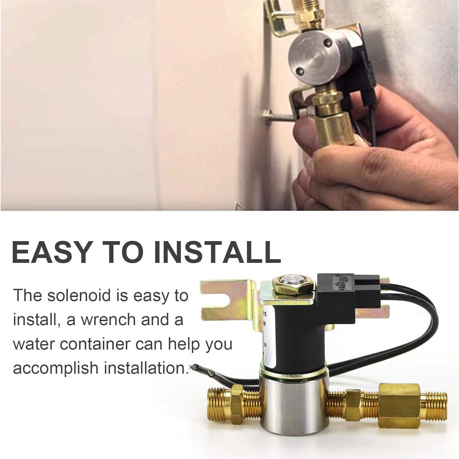 Brass 990-53 Humidifier Water Valve Assembly - 24V Compatible with GeneralAire