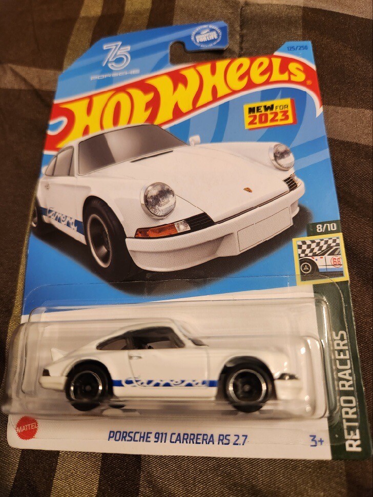 2023 Hot Wheels Porsche 911 Carrera RS 2.7 White #125 - Retro