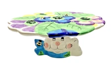 Bunny Rabbit Ceramic Plate Dessert Dish Food Server Cake Stand Harry & David