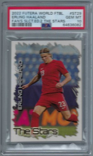 Erling Haaland 2022 Futera Fans Selection The Stars /20 PSA 10 Gem Mint Man City