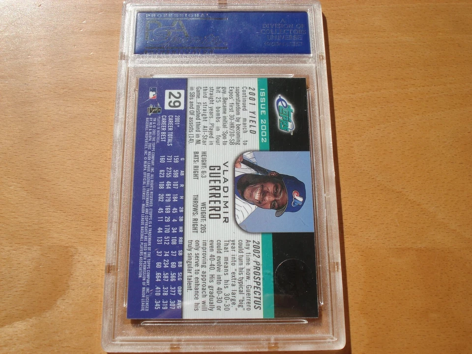 2002 eTopps Baseball #29 Vladimir Guerrero Montreal Expos  HOF Outfielder PSA 9 - Image 2 of 2