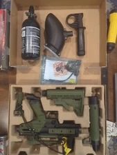 Tippmann Semi-Auto Paintball Rifle PLUS Box, Air Canister, Foregrip, And hopper!
