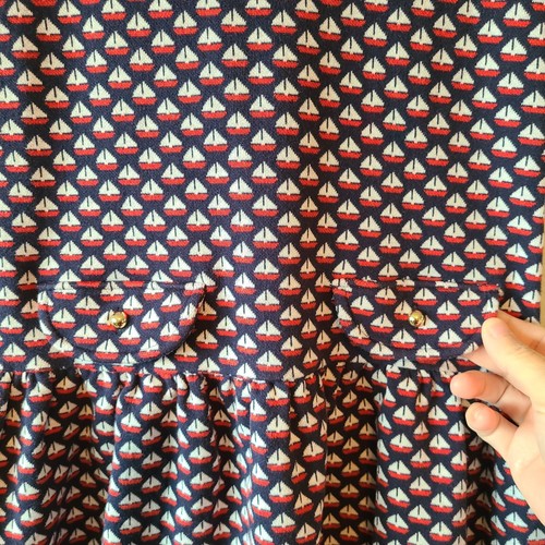 Janie and Jack Boat Girls Dress SZ 8 White Collar Ruffle Faux Pockets Buttons - Picture 4 of 13