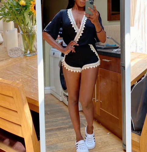 Black and White Playsuit Summer Holiday Beach Wear - Picture 2 of 4