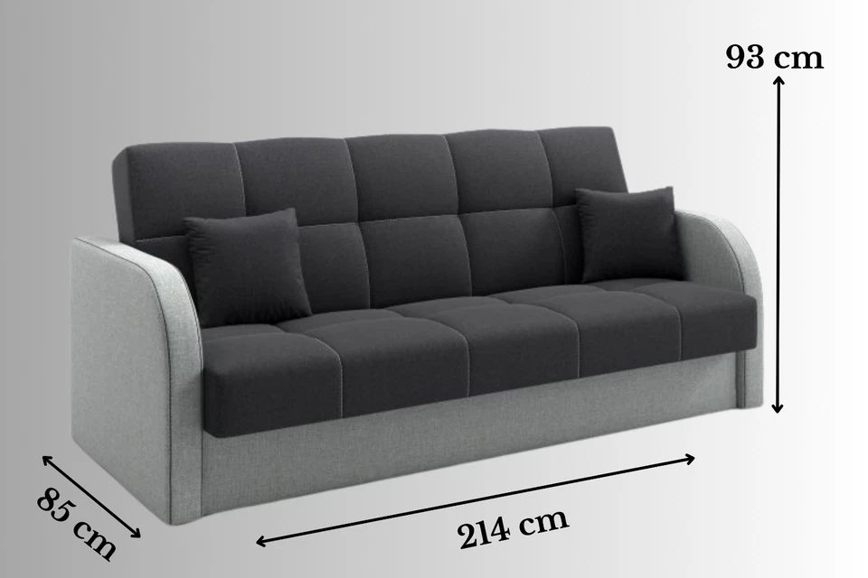 LIKMA Schlafsofa 3 Sitzer Sofa Togo 214x93x85 Schlaffunktion Couch Stauraum - Bild 3 von 4
