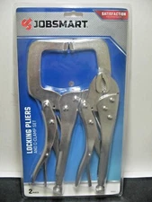 *NEW* JOBSMART Locking Pliers and C-Clamp Set Set of 2 10in  and 11in
