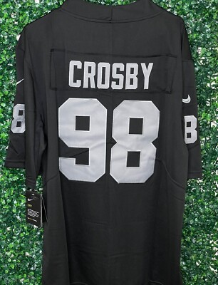 MENS LAS VEGAS RAIDERS MAX CROSBY #98 BLACK STITCHED JERSEY NWT | eBay