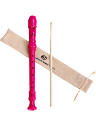 German Fingering 8 Hole Flute Recorder ABS Descant Recorders for Beginners -Pink