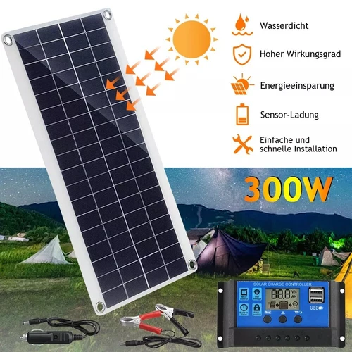 20W 12V Solarpanel Solarmodul 60A Ladegerät USB Kit Für Wohnwagen Camping Boot - Bild 1 von 10