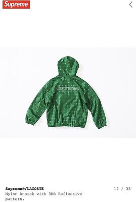 BRAND NEW SUPREME X LACOSTE REFLECTIVE GRID NYLON ANORAK BRAND NEW SUPREME X LACOSTE REFLECTIVE GRID NYLON ANORAK