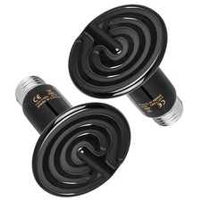 50W Reptile Heat Lamp Heat Emitter No Light Emitting Heat Bulbs 2-Pack