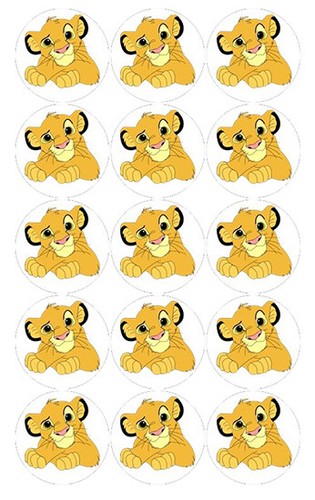 15 Simba The Lion King Edible Icing Cupcake Cake Toppers Decoration Images Party Ebay