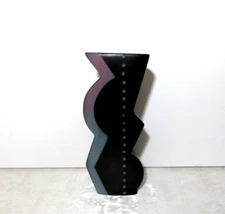 Signed John Bergen 1994 Vase Postmodern Pop Art, 9 1/2" H x 3 3/4" W