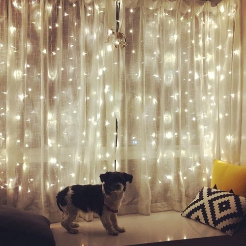 300/600 Led Curtain Fairy Lights Wedding Indoor Outdoor Christmas Garden Party - Picture 18 of 23