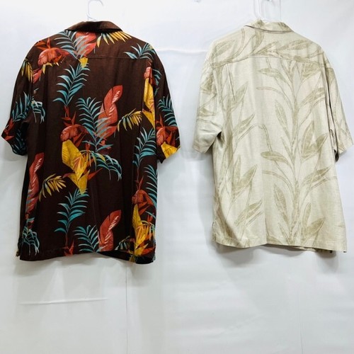 Summer Sale!Men Tommy Bahama Hawaiin shirt XL/TG Short Sleeve Brown Beige Floral - Picture 5 of 10