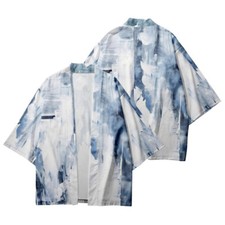 Camicia Cardigan Kimono Yukata Manica 3/4 Haori Happi Cappotto