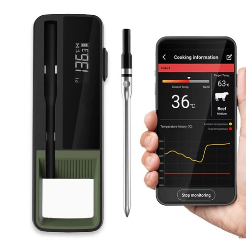 Wireless Meat Thermometer Smart APP Control for Rotisserie BBQ Grill Oven Smoker - Picture 3 of 24